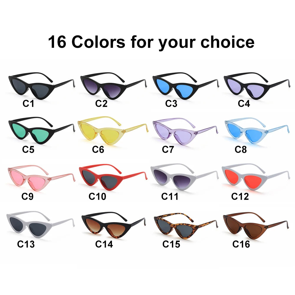 Femlion Vintage Triangle Sunglasses Retro Shades - Small Sexy Sun Shades