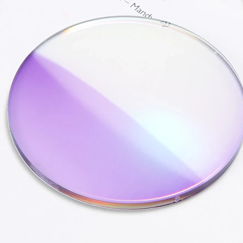 Femlion Ultra-Thin Resin Radiation-Proof Prescription Lens Customization in Color-Changing Gray Blue Pink Purple Tea Green