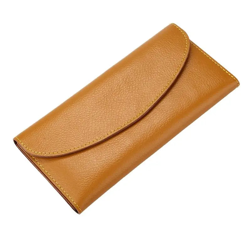 Femlion Genuine Leather Luxury Long Wallet for Men & Women