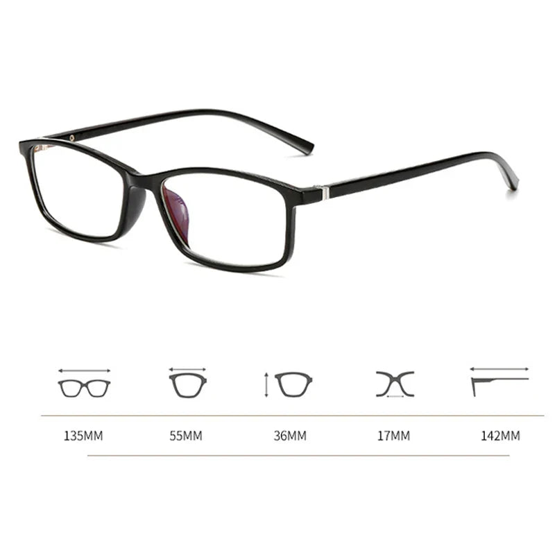 Femlion Myopia Glasses for Men and Women, Anti-blue Light, Various Diopters