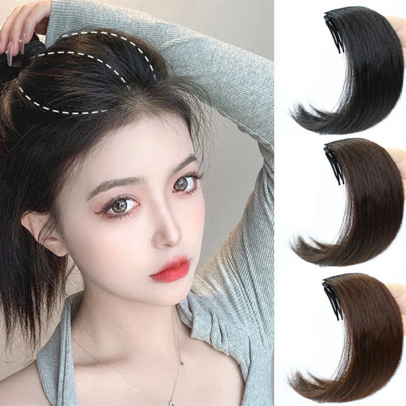 Femlion Korean Women Natural Hair Top Cover Extension Hair Pads Invisible Clip-In Pieces