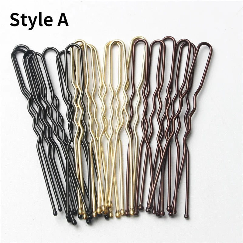 Femlion Black Alloy Bobby Pins Bridal Hair Clips 50Pcs Hair Styling Tools