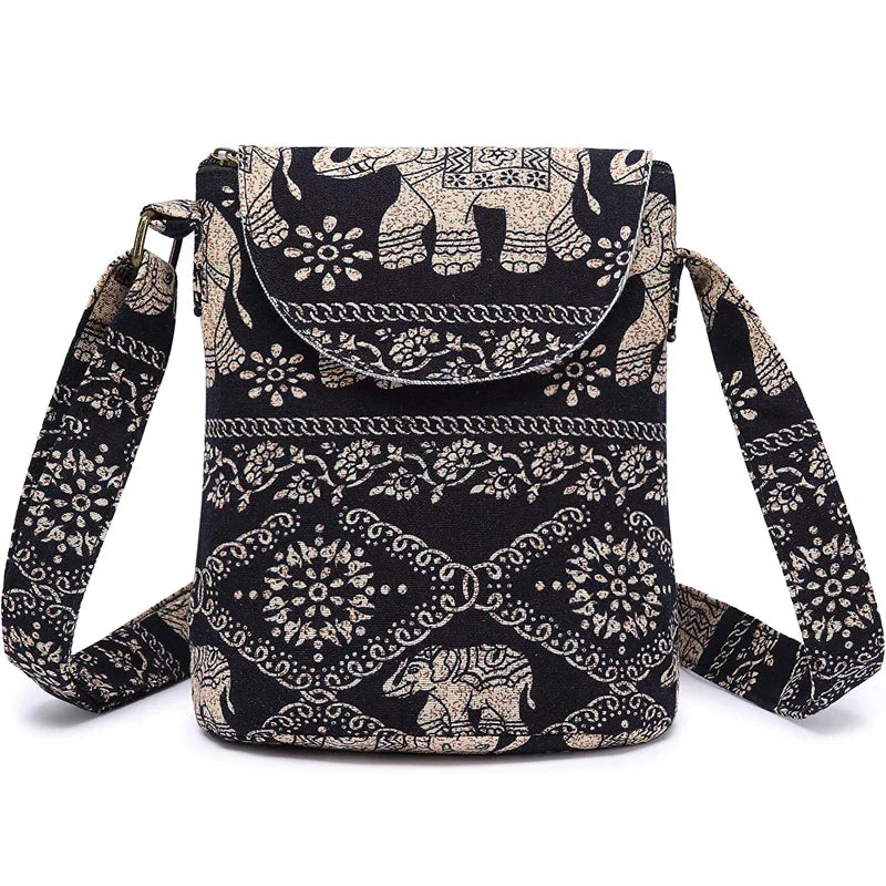 Femlion Bohemian Style Shoulder Bag | Vintage Small Crossbody Pouch with Large Pockets