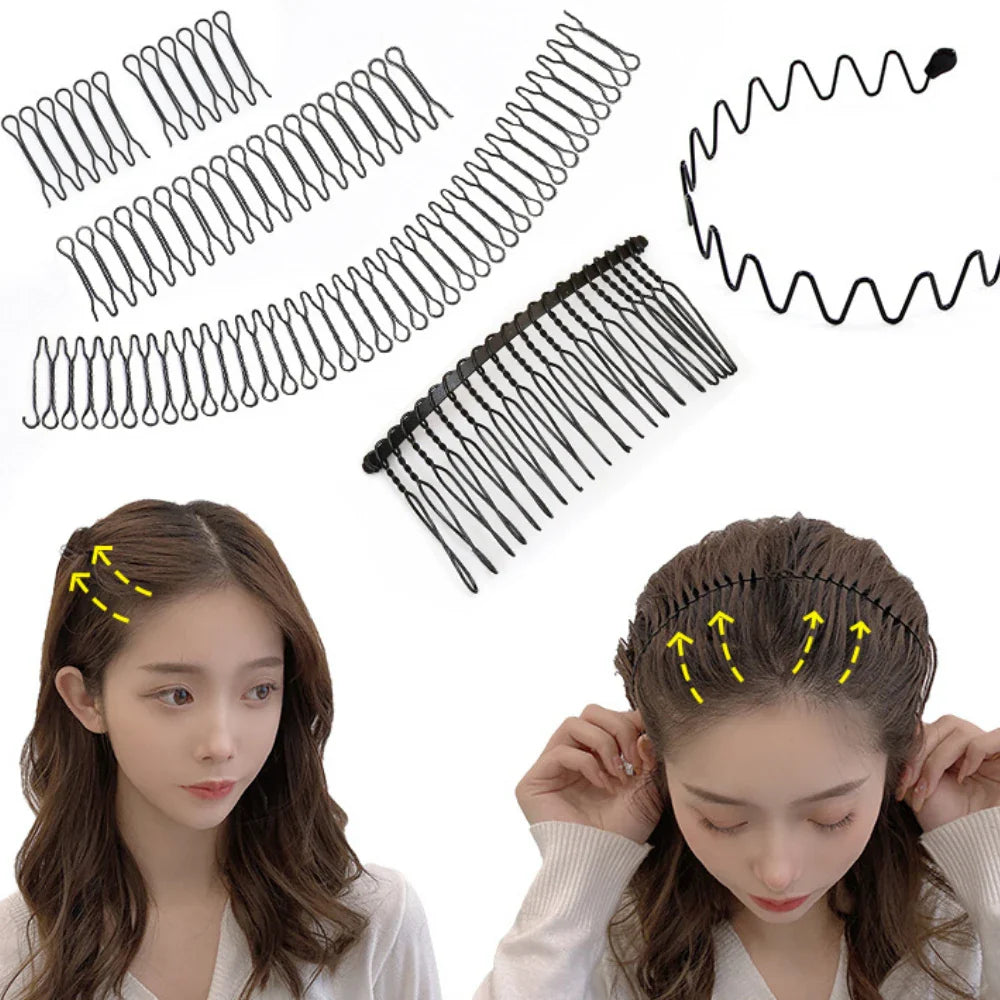 Femlion Hairpin Organizer for Women - Invisible Hair Fixing Tool with Comb