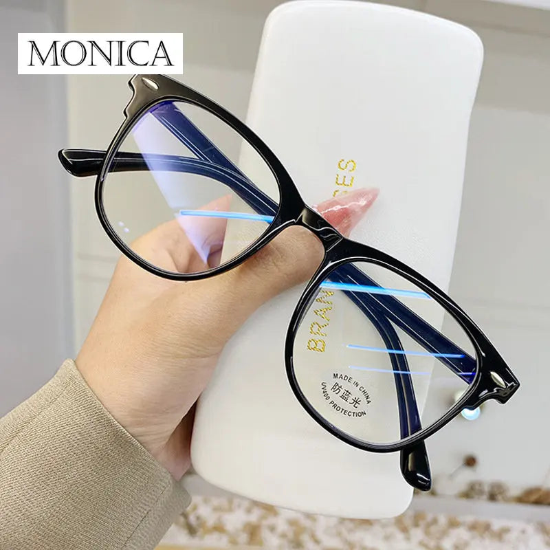 Femlion Round Anti Blue Light Computer Glasses Frame for Women Men