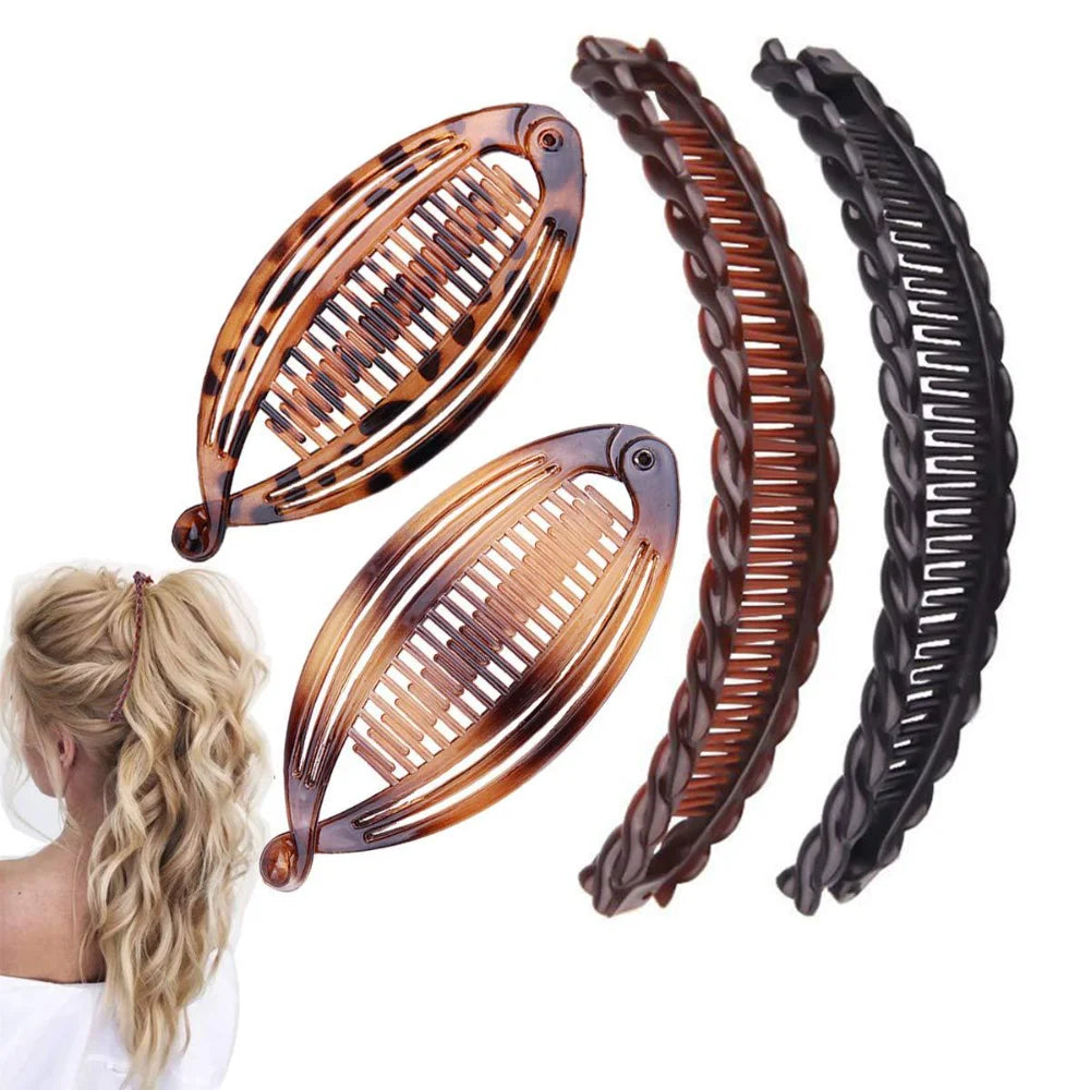 Femlion Stylish Wave Hair Comb Clips Hairpin for Women Girls - Set of 2