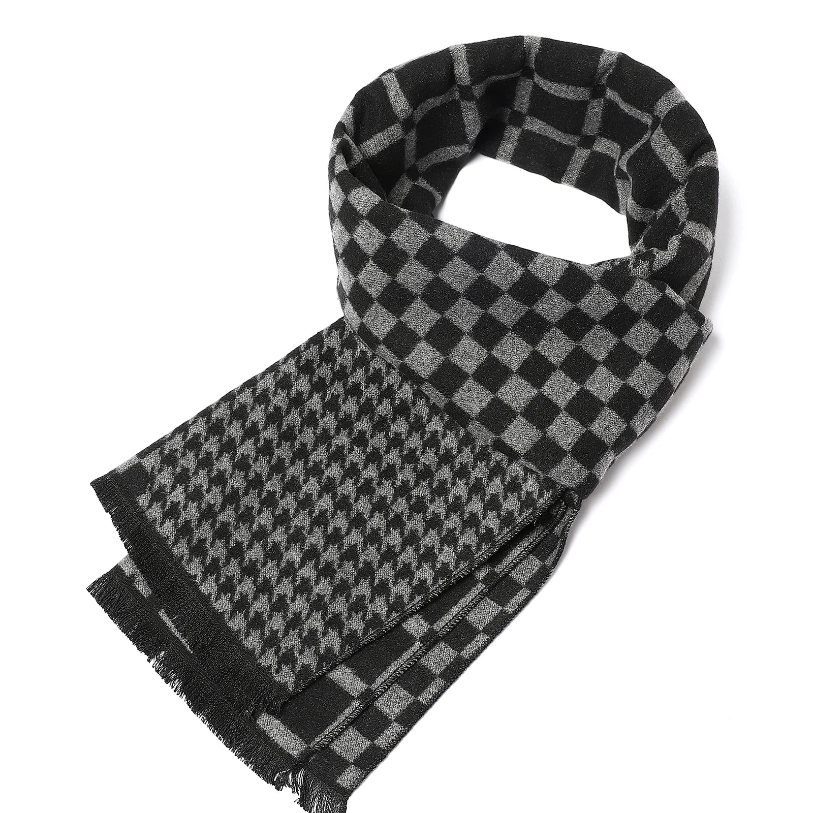 Femlion Men's Plaid Cashmere Shawl: Winter Fashion Scarf