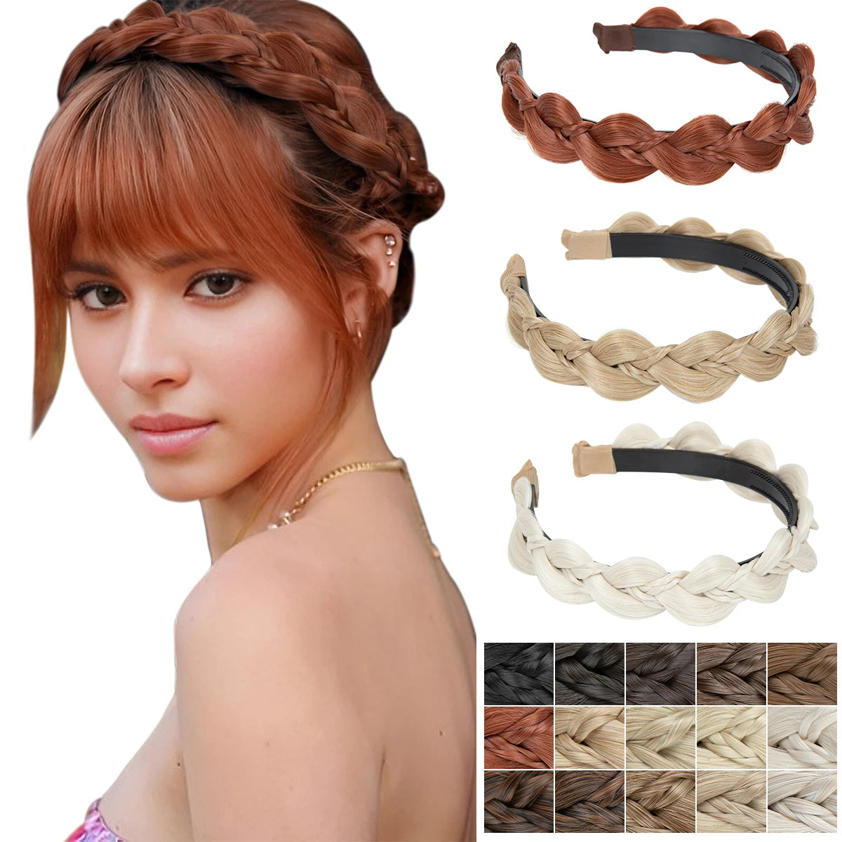 Femlion Butterfly Braided Headband Hair Belt - Bohemian Style Women Hairpiece