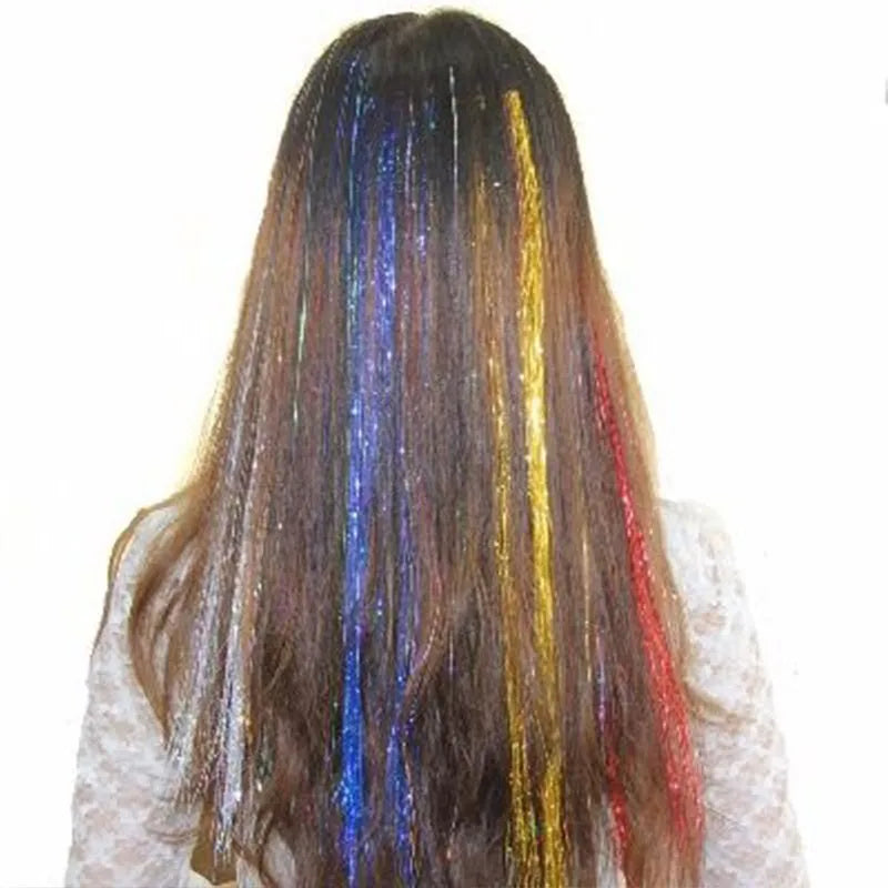 Femlion Holographic Hair Tinsel: Sparkle Glitter Hair Extensions - 120 Strands