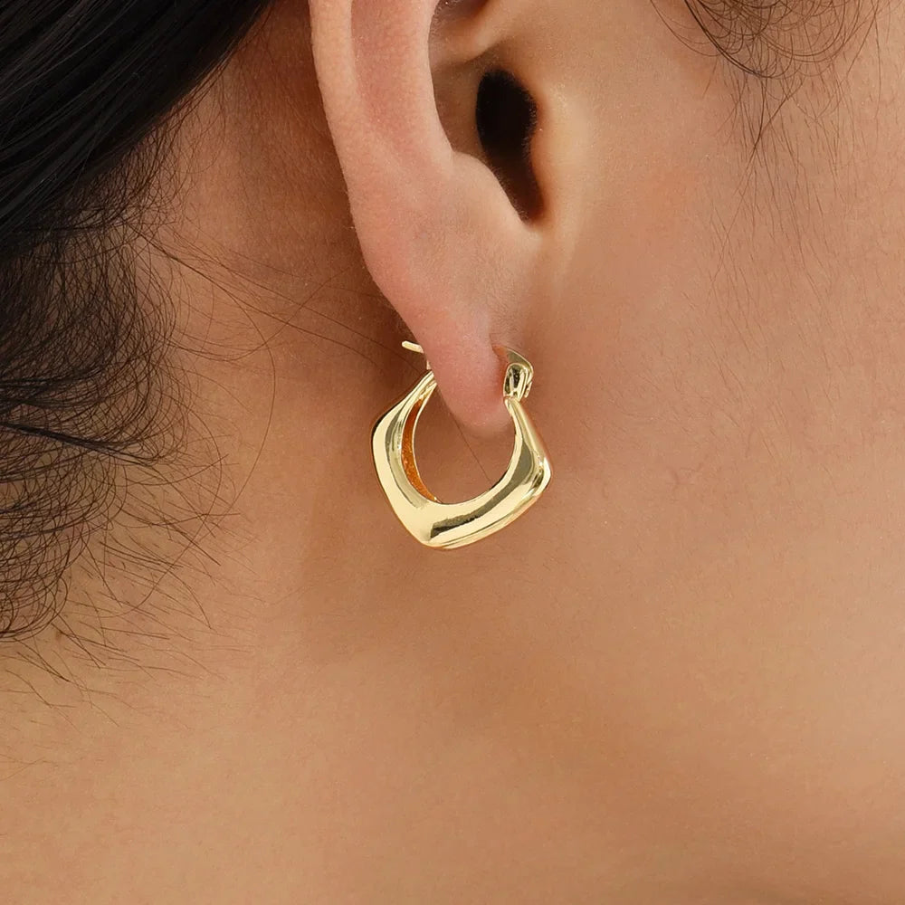 Femlion Geometric Hoop Earrings: Stylish Chunky Statement Jewelry for Women