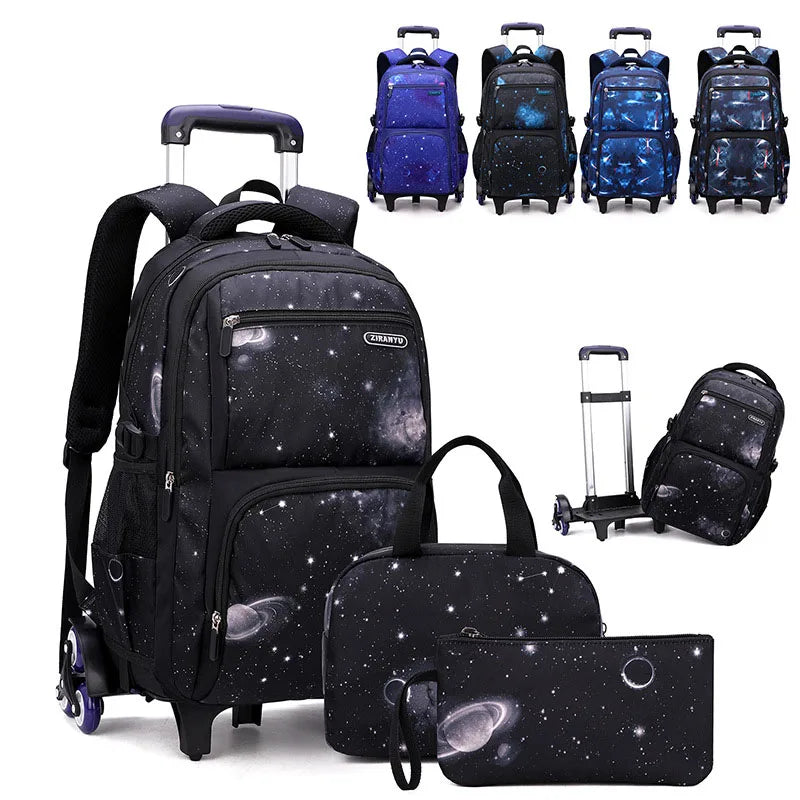 Femlion Junior High School Rolling Backpack Set With Lunch Box