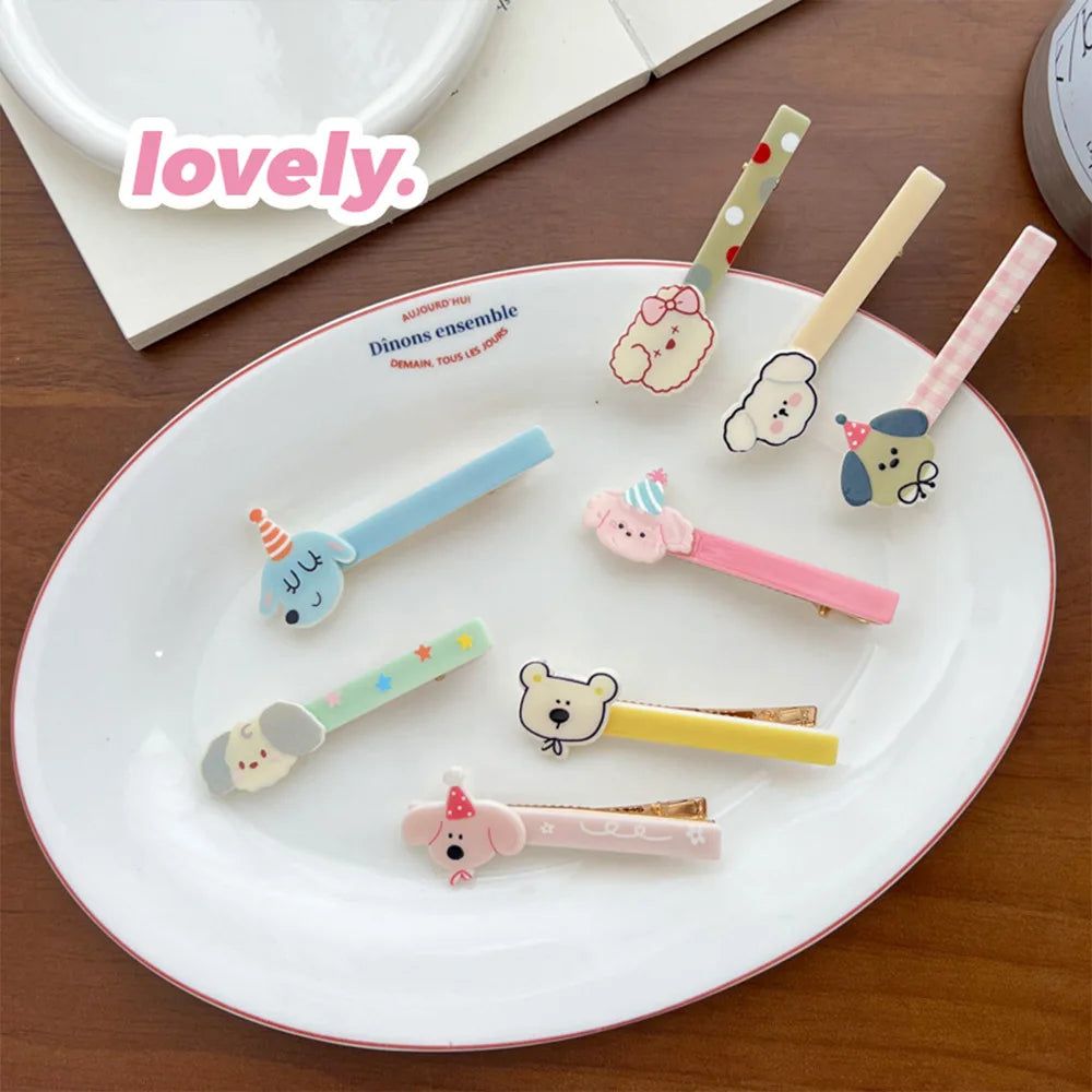 Femlion Cartoon Dog Hair Clips Set for Girls - Sweet & Funny Kids Barrettes