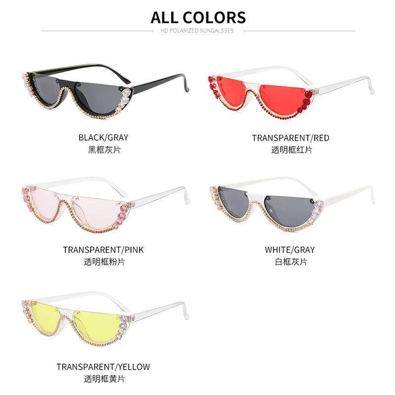 Femlion Crystal Cateye Sunglasses: Luxury Jewel Frame Rhinestone Eyewear