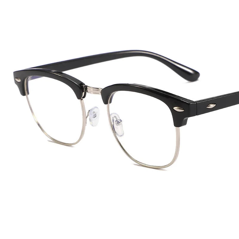 Femlion Half Frame Myopia Glasses for Men and Women - Diopter Range: 0 to -6.0