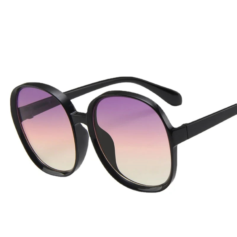 Femlion Retro Round Frame Sunglasses for Women - Oversized Designer Sun Glasses