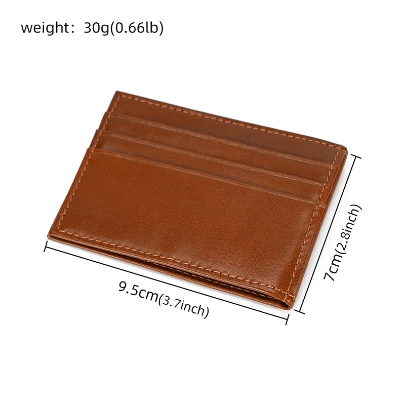 Femlion Genuine Leather Card Holder Wallet Slim Purse Case for Men and Women