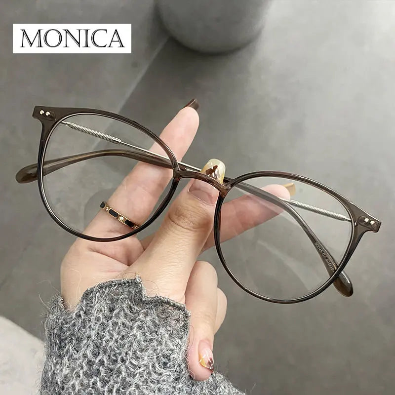 Femlion Vintage Round Photochromic Myopia Glasses for Women and Men