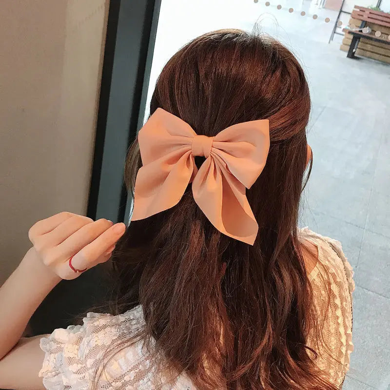 Femlion Satin Bow Hair Clips for Girls, Women, Kids - Sweet Hair Accessories