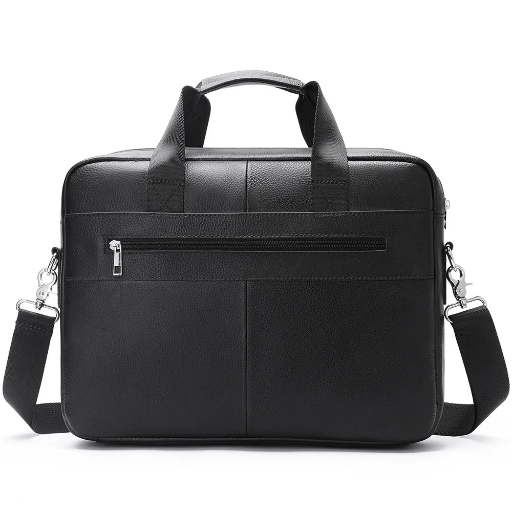 Femlion Retro Men's Leather Laptop Bag Briefcase for 14-inch Business Travel