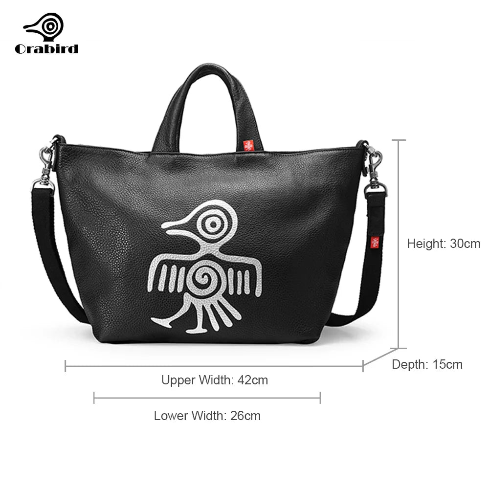 Femlion Genuine Leather Deformation Tote Bag for Women - Large Capacity Luxury Crossbody Handbag