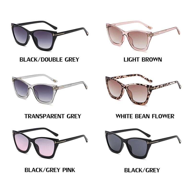 Femlion Retro Cat Eye Sunglasses Square Sun Glasses for Women Luxury Designer