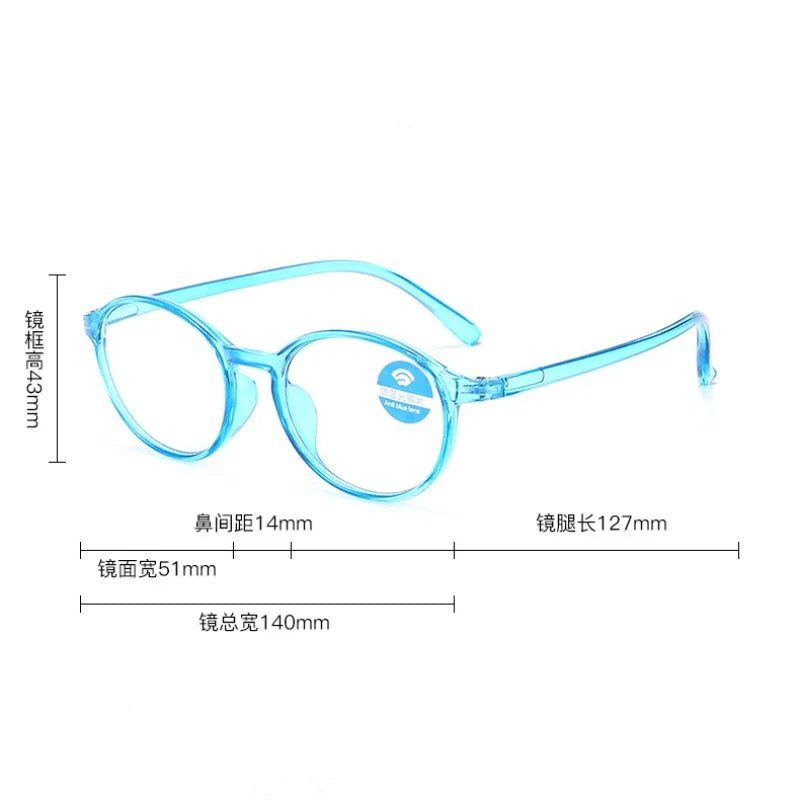 Femlion Kids Anti Blue Light Glasses for Boys and Girls - Ultra Light Computer Flat Glasses