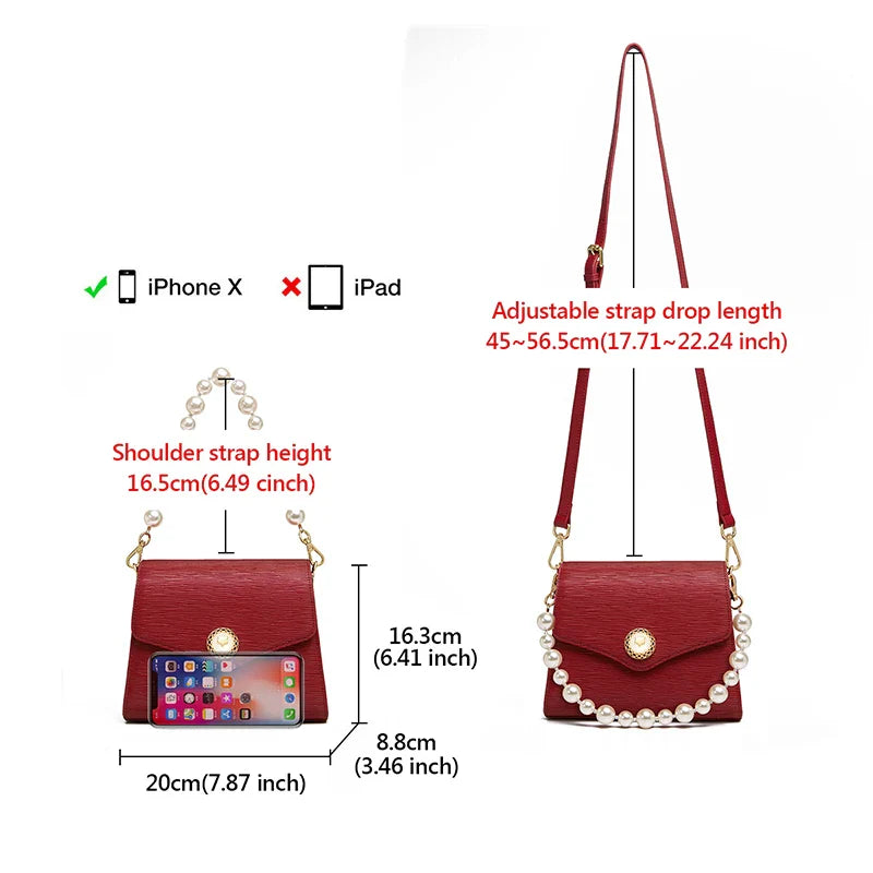 Femlion Crocodile Pattern Split Leather Underarm Bag Red Messenger Crossbody Shoulder Bag