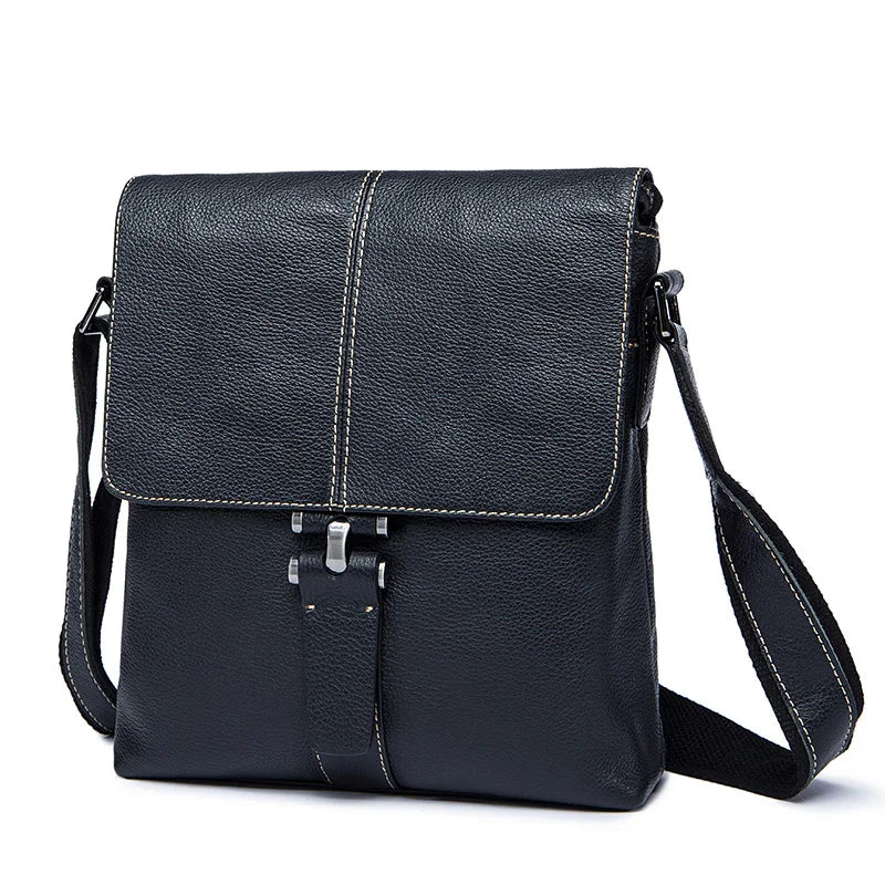 Femlion Retro Casual Leather Sling Bag Men's Crossbody Waterproof Shoulder Bag