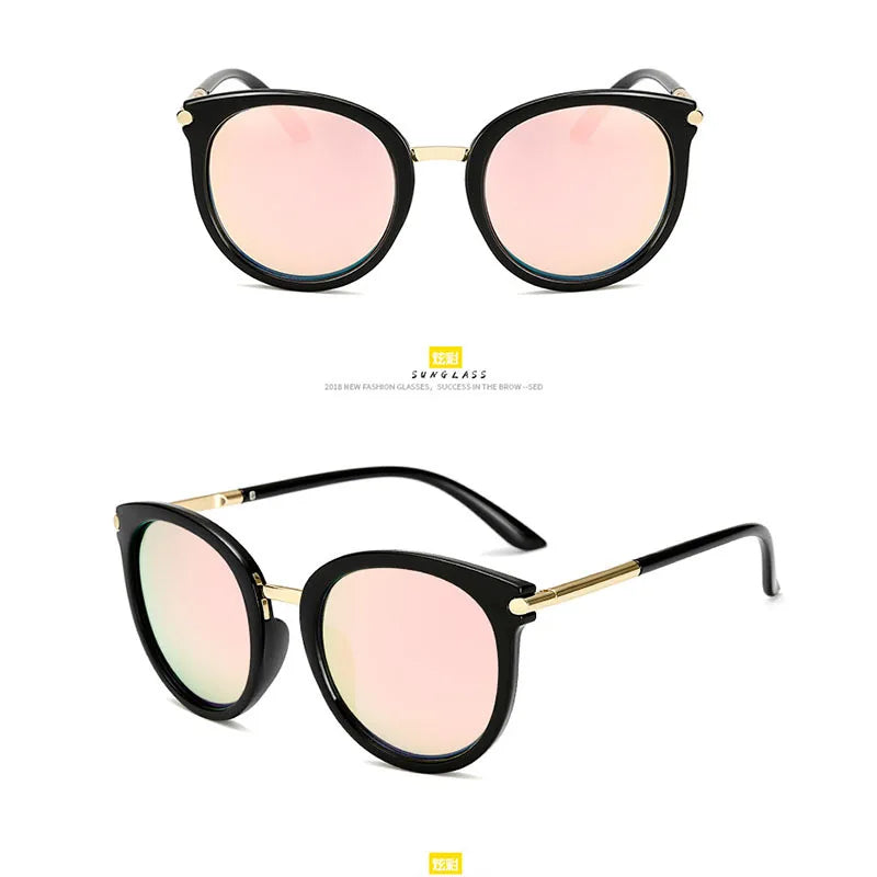 Femlion Retro Round Vintage Sunglasses Women Fashion Brand UV400 Shades