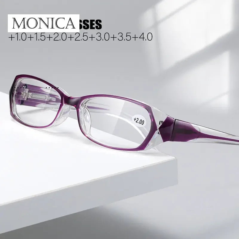 Femlion Retro Anti-blue Reading Glasses for Women, +100 to +400 Prescription Strength