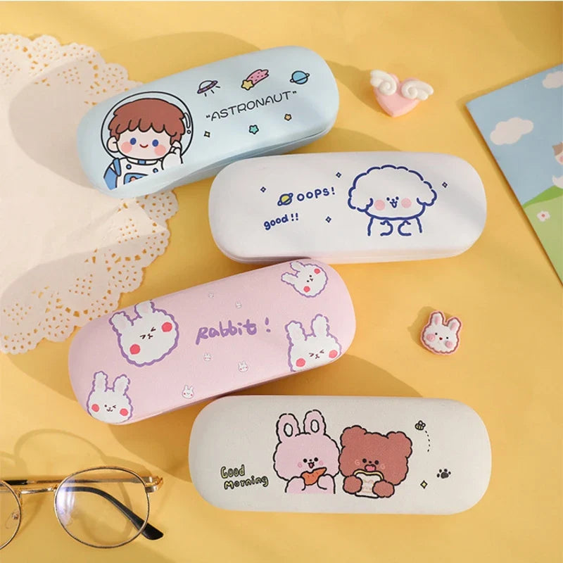 Femlion Cartoon Pattern Folding Sunglasses Case - Fashionable Eyewear Protector Cover