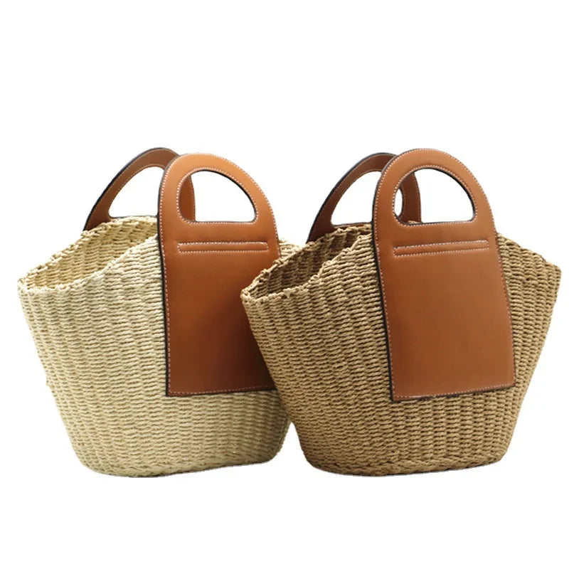 Femlion Hand-Held Straw Woven Bag - Fashion Women's Bag