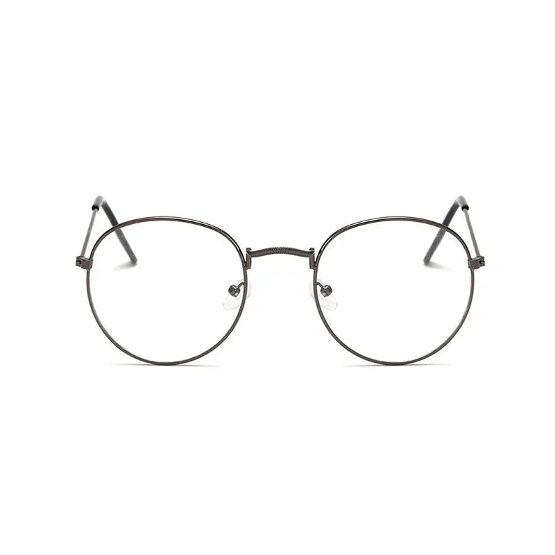 Femlion Round Metal Reading Glasses Men Women +4.0 Diopters Unisex Optical Eyeglasses