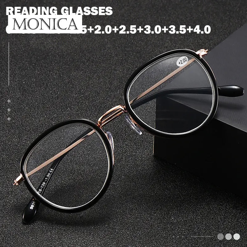 Femlion Vintage Round Metal Frame Reading Glasses for Men Women - 2024 Model