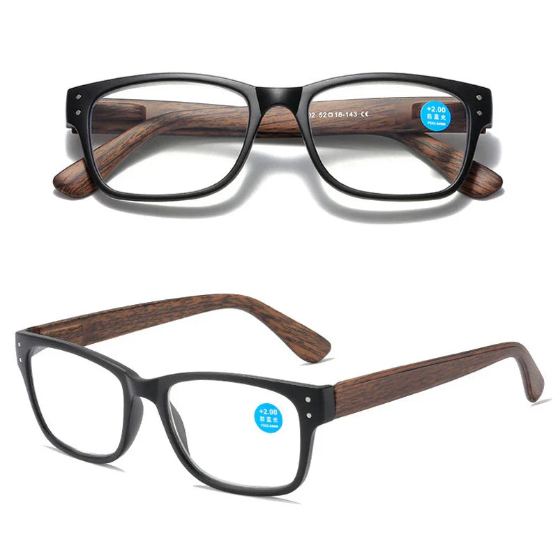 Femlion Wood Grain Anti Blue Light Reading Glasses +1.0 to +4.0 Diopter