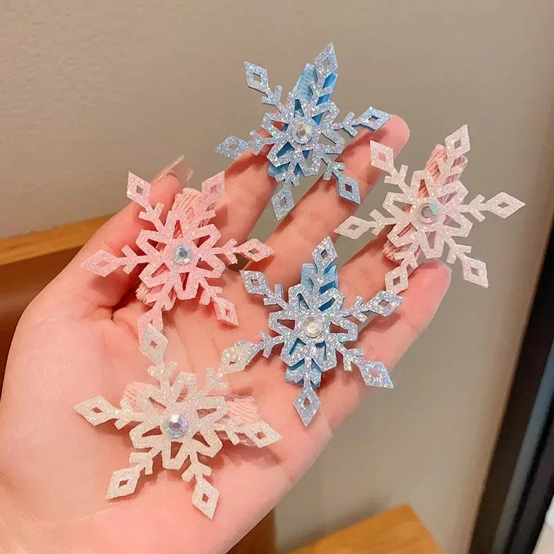 Femlion Sweet Snowflake Hair Side Clips for Girls, Princess Headwear Hairpins