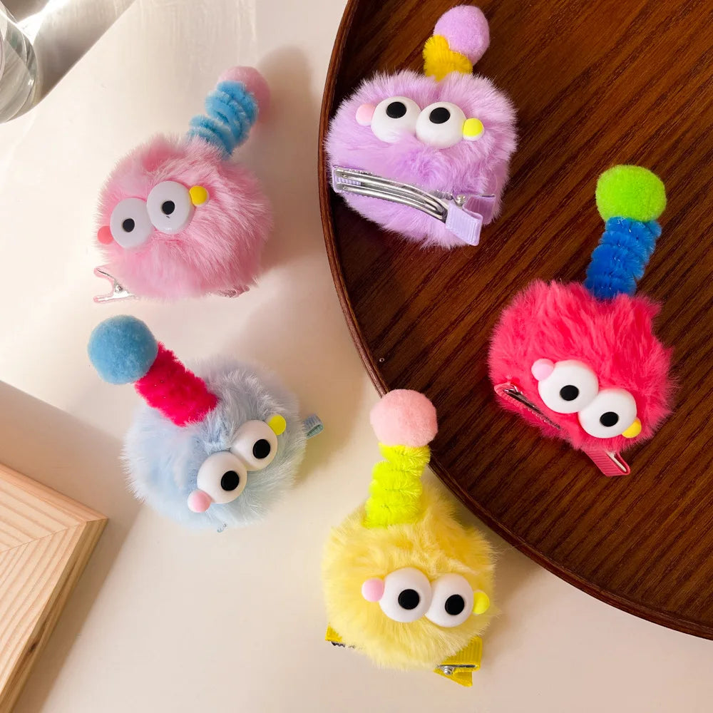 Femlion Cute Plush Animal Hair Clips for Kids | Kawaii 3D Barrettes for Girls