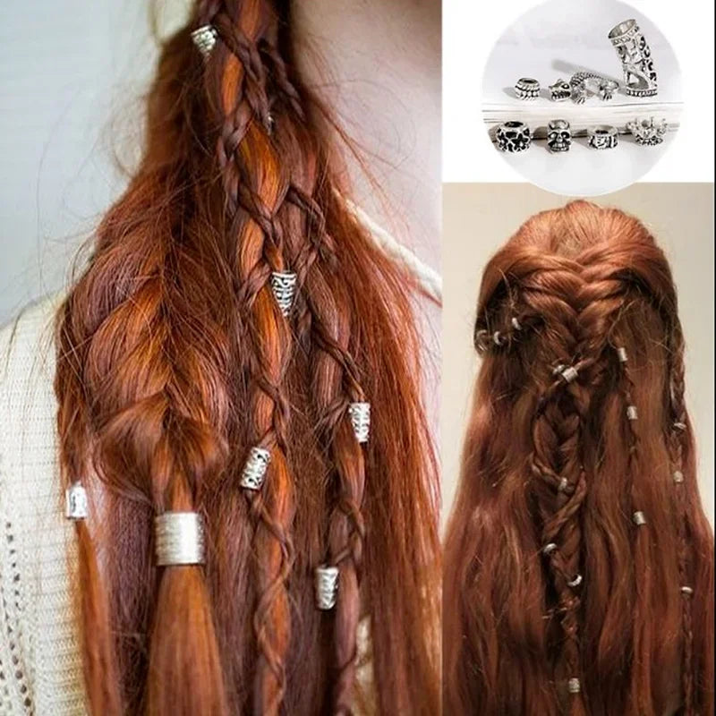 Femlion Viking Hair Beads and Clips Set