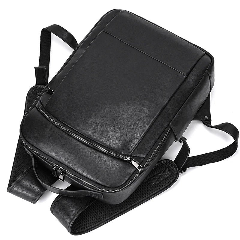 Femlion Vintage Leather Backpack: Stylish Laptop Bag for Men