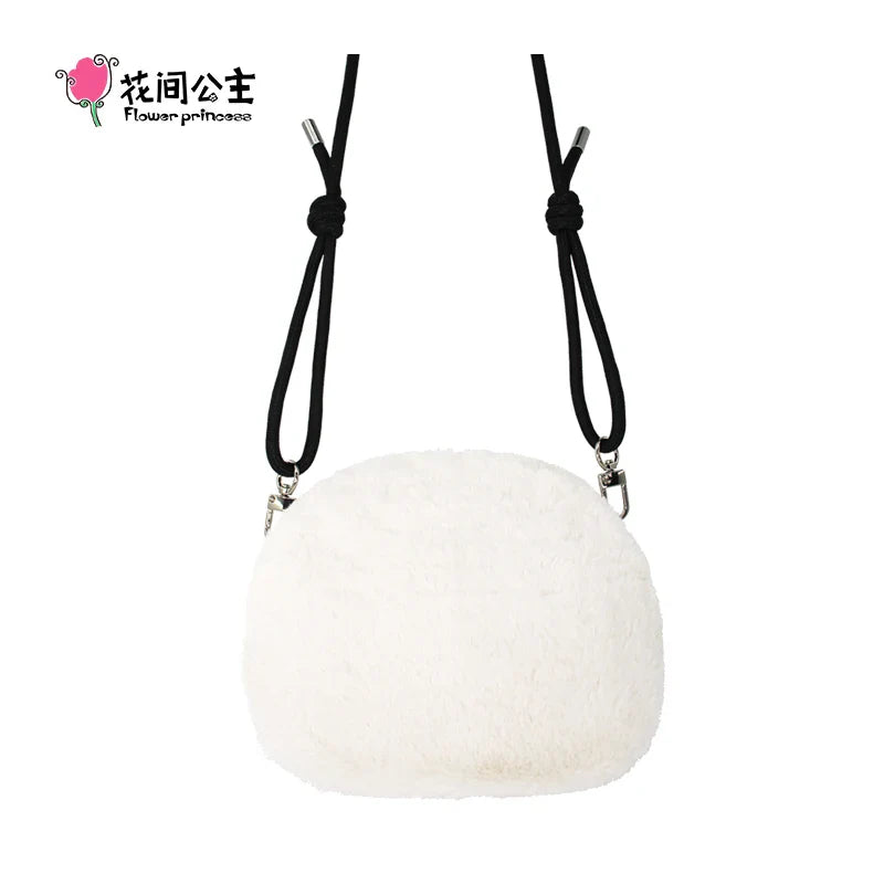 Femlion Plush Flower Princess Crossbody Bag: Winter 2024 New Cute Fashion Mobile Phone Pouch