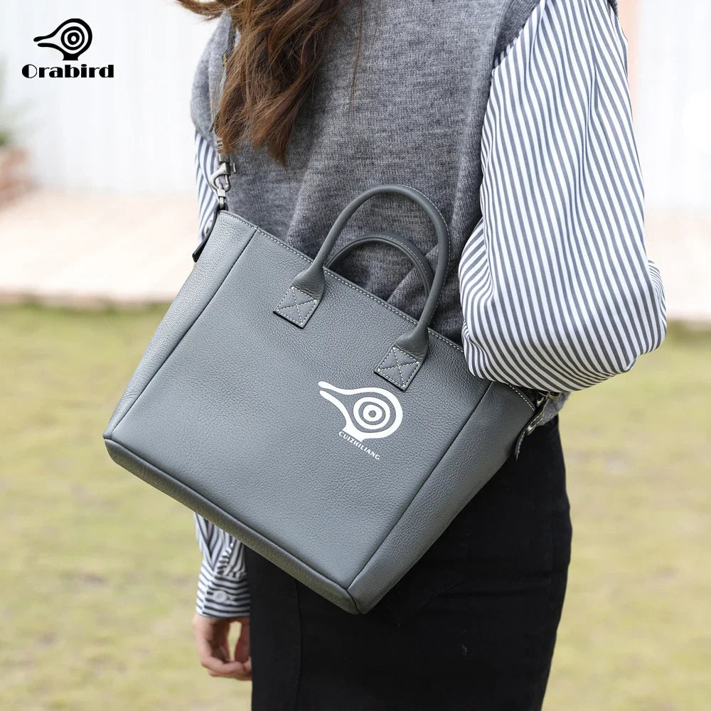 Femlion Genuine Leather Orabird Tote Bag - Fashionable Crossbody Handbag for Women