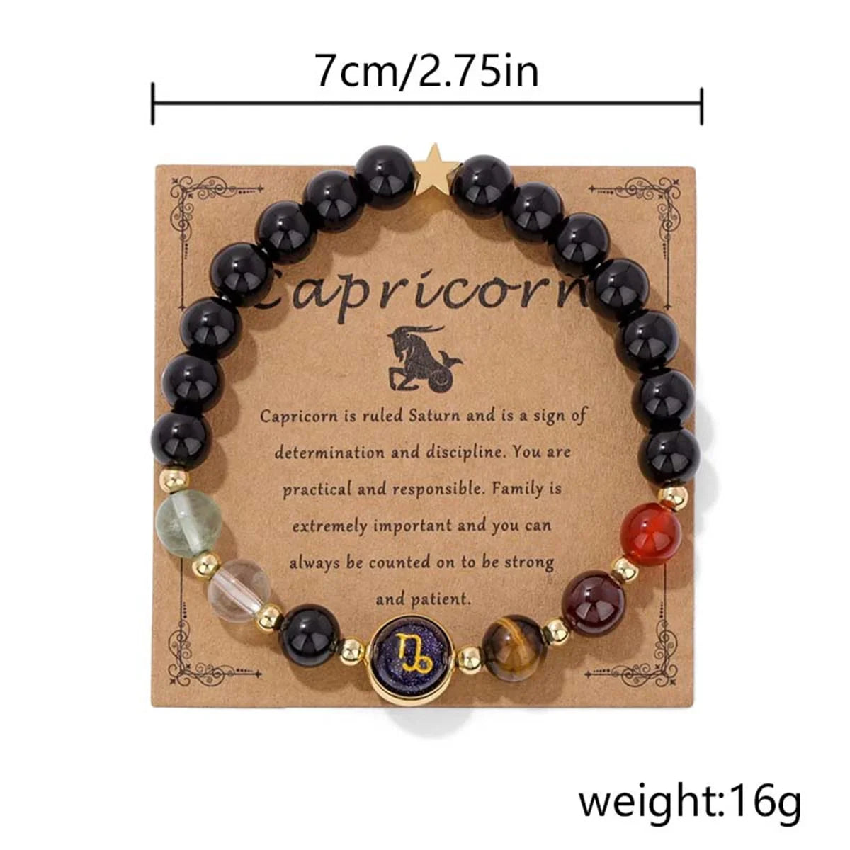 Femlion Zodiac Obsidian Beaded Bracelets for 12 Signs Gemini Virgo Leo Libra