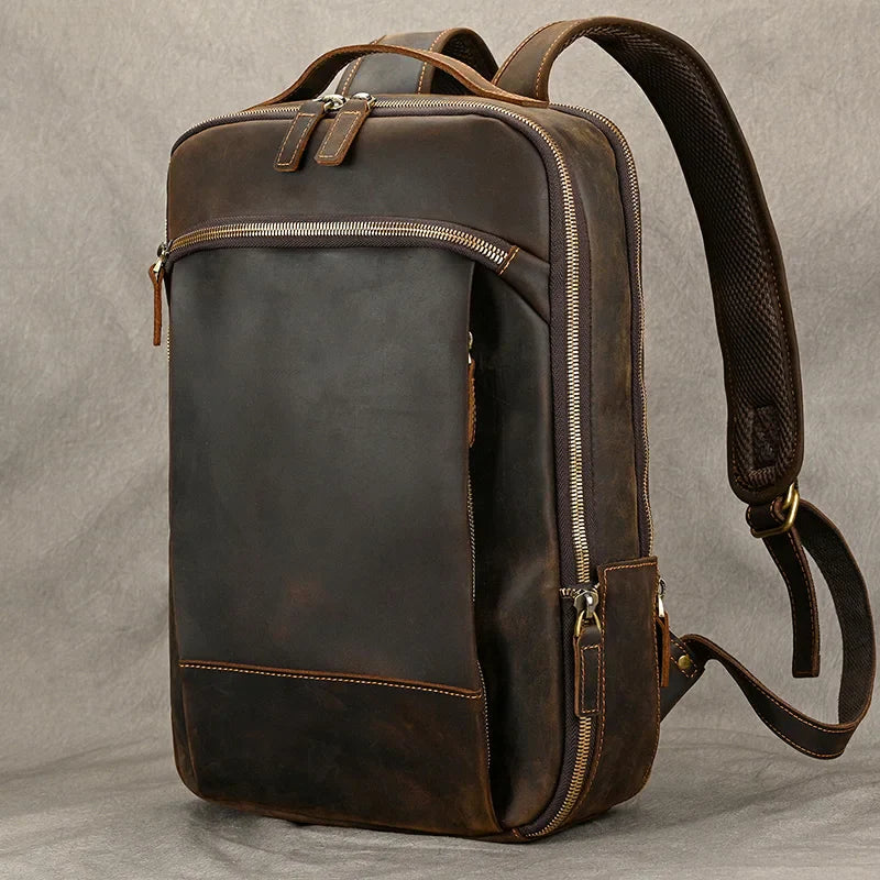 Femlion Vintage Leather Backpack for Men