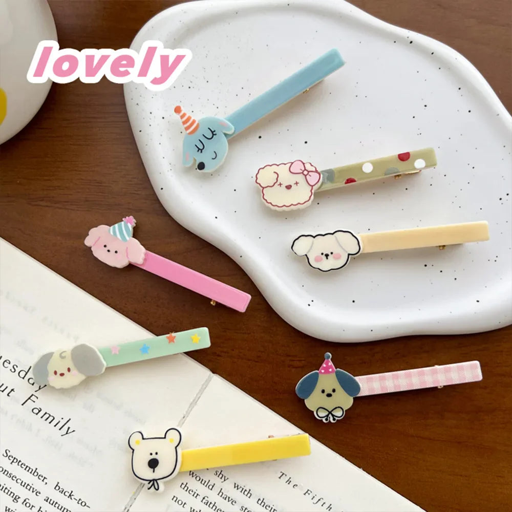 Femlion Cartoon Dog Hair Clips Set - Sweet Kids Barrettes & Headwear