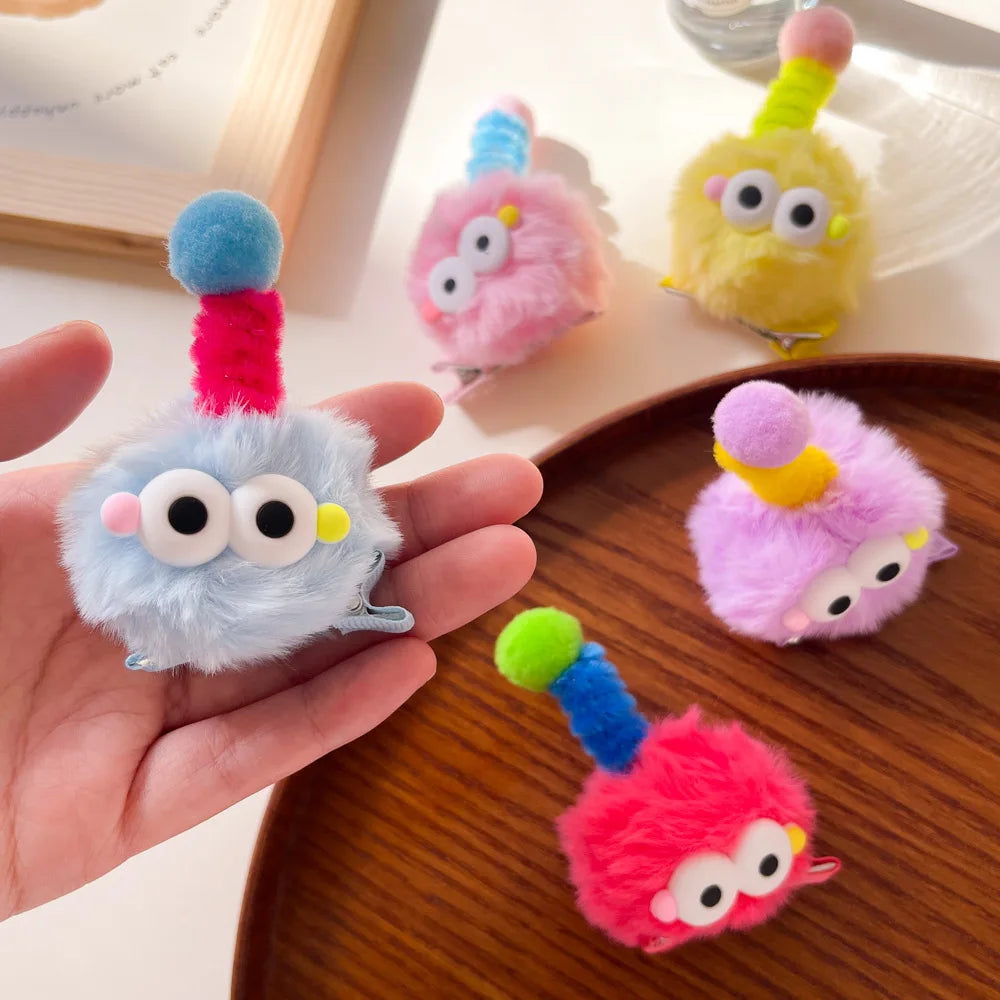 Femlion Cute Plush Animal Hair Clips for Kids | Kawaii 3D Barrettes for Girls