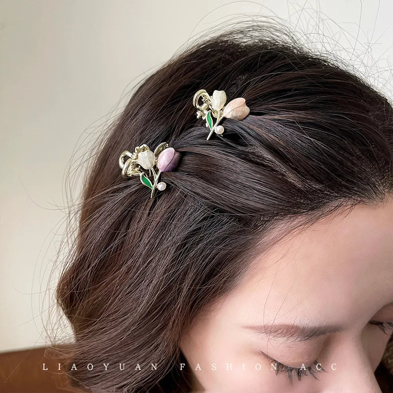 Femlion Tulip Hair Claw Clip - Elegant Hair Accessory for Girls and Women