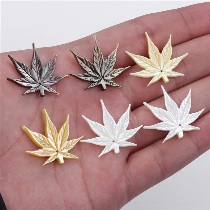 Femlion Shell Leaf Charms Maple Pendant for DIY Jewelry Making