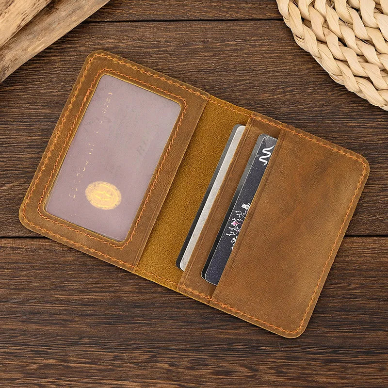 Femlion Retro Leather Passport Wallet for Men & Women