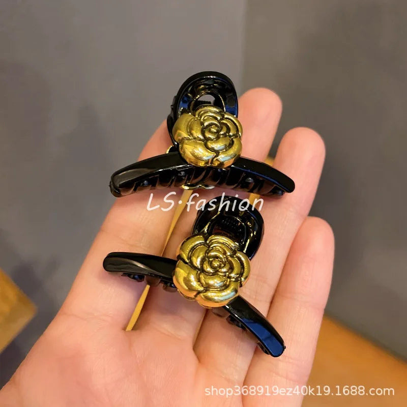 Femlion Korean Floral Hair Clip Claw Clamp 2023 - Stylish Small Hair Claw for Women