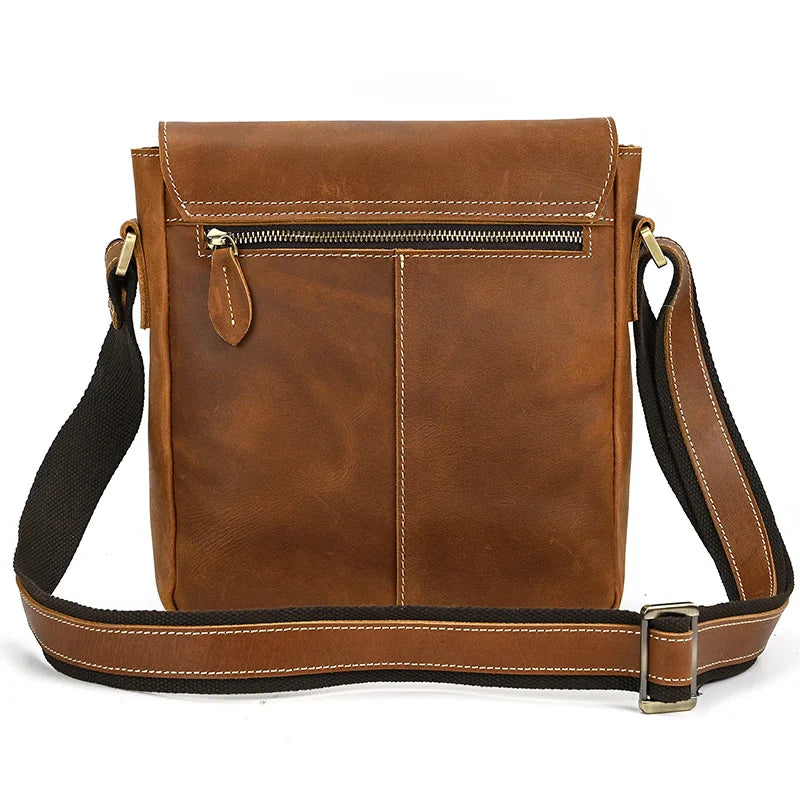 Femlion Men's Luxury Leather Shoulder Crossbody Bag